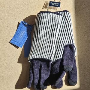 Simply Vera Pure Night Striped Knit Gloves - Black and White